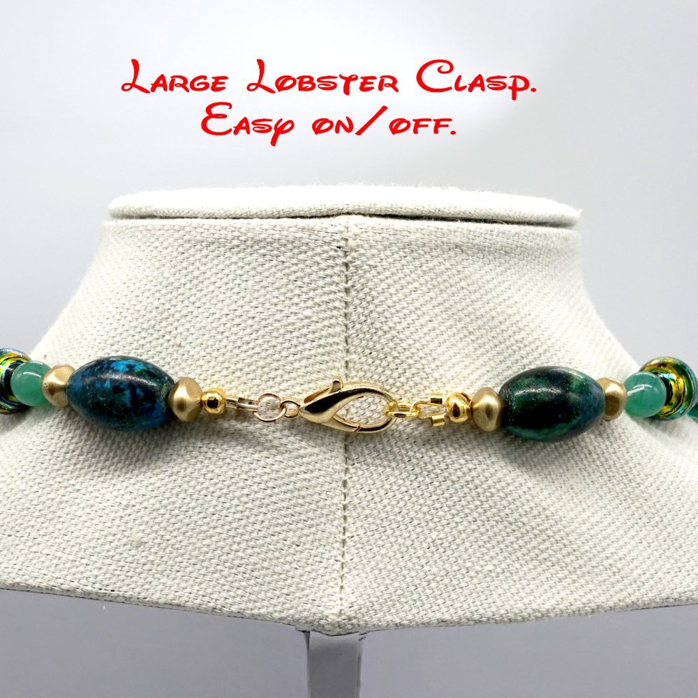 Aladdin color theme necklace. Green, Blue. - Picture 4 of 4
